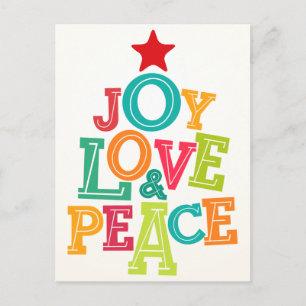 Cartes Pour Fêtes Annuelles Vous souhaitant la joie, l'amour et la paix cette