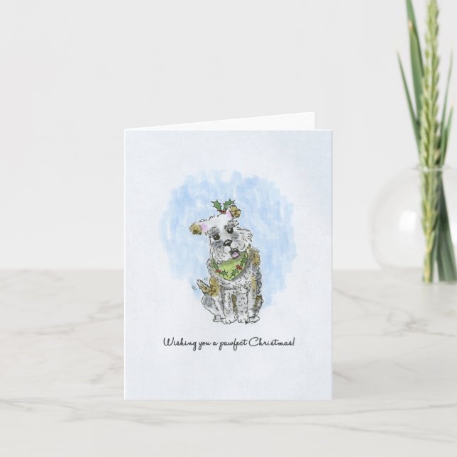 Cartes Pour Fêtes Annuelles vous souhaitant Noël de pawfect ! (Devant)