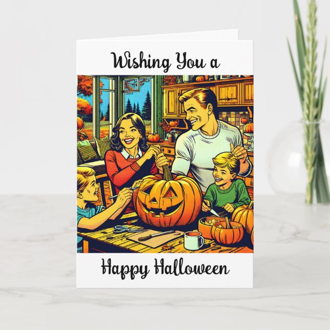 Cartes Pour Fêtes Annuelles Vous souhaitant un Halloween nostalgique (Devant)