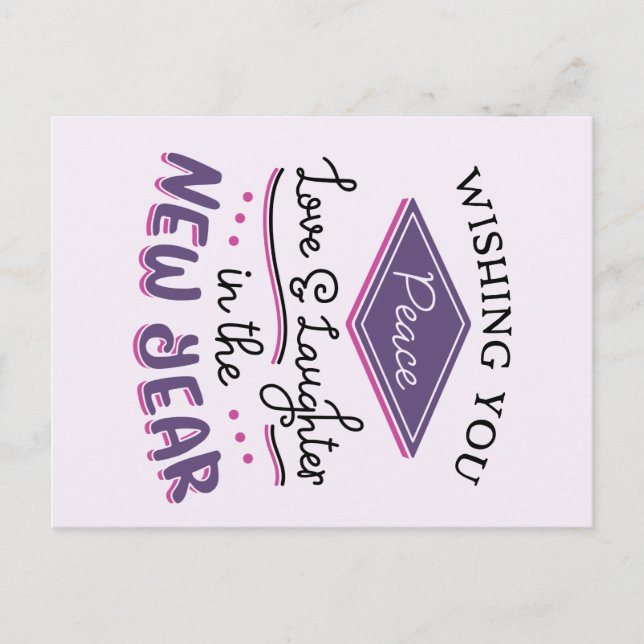 Cartes Pour Fêtes Annuelles Vous souhaitant une année nouvelle paisible (Devant)