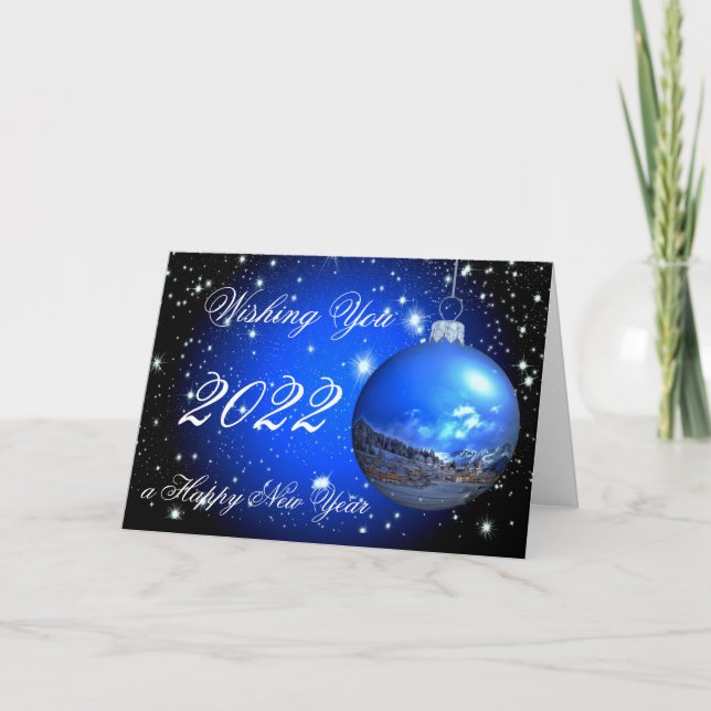 Cartes Pour Fêtes Annuelles Vous souhaitant une bonne année 2022 (Devant)