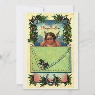 Cartes Pour Fêtes Annuelles Vous souhaitant une Bonne Année Vintage