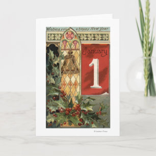 Cartes Pour Fêtes Annuelles Vous souhaitant une nouvelle scène heureuse de