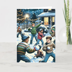 Cartes Pour Fêtes Annuelles Vous souhaite la joie des Fêtes Bataille de boul