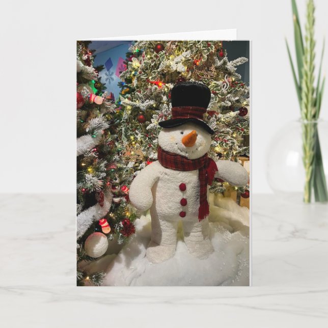 CARTES POUR FÊTES ANNUELLES VOUS SOUHAITER UN TRÈS JOLI NOËL DIT SNOWMAN (Devant)