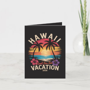 Cartes Pour Fêtes Annuelles Voyage à Hawaï 2026 Vacances d'été Plage