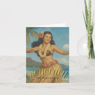 Cartes Pour Fêtes Annuelles Voyage à Hawaï de style vintage