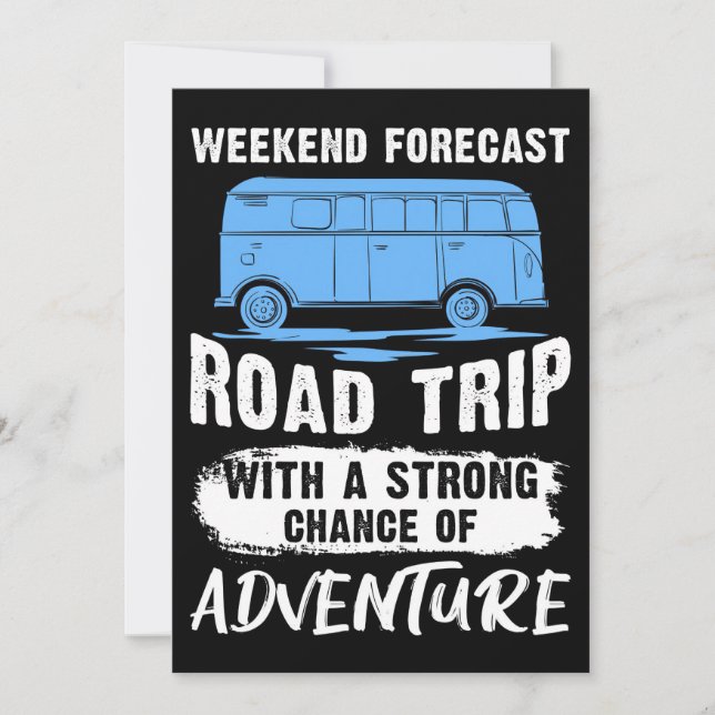 Cartes Pour Fêtes Annuelles Voyage Art Road Trip Et Aventure (Devant)