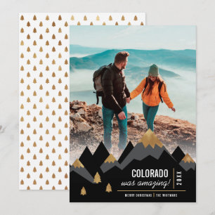 Cartes Pour Fêtes Annuelles Voyage aux Montagnes d'Or Modernes Photo Noël