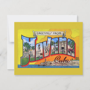 Cartes Pour Fêtes Annuelles Voyage Cuba vintage - Salutations de La Havane