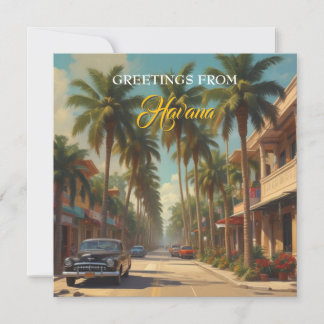 Cartes Pour Fêtes Annuelles Voyage Cuba vintage - Salutations de La Havane
