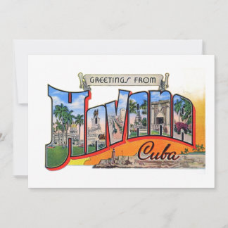 Cartes Pour Fêtes Annuelles Voyage Cuba vintage - Salutations de La Havane