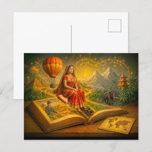 Cartes Pour Fêtes Annuelles Voyage dans le monde à partir d'un livre de voyage