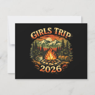 Cartes Pour Fêtes Annuelles Voyage de filles 2026 Aventure de camping