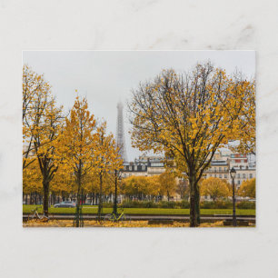 Cartes Pour Fêtes Annuelles Voyage Paris France Automne Tour Eiffel Parc