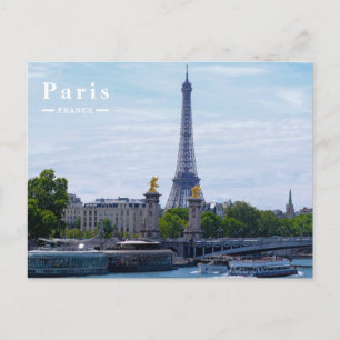 Cartes Pour Fêtes Annuelles Voyage Paris France Tour Eiffel et Seine