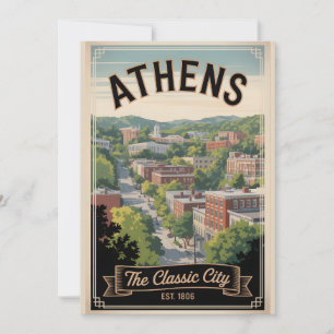 Cartes Pour Fêtes Annuelles Voyage Rétro à Athens Georgia
