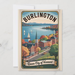 Cartes Pour Fêtes Annuelles Voyage Rétro à Burlington Vermont