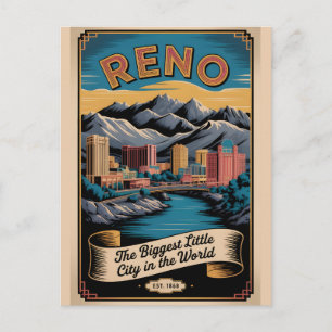 Cartes Pour Fêtes Annuelles Voyage Rétro à Reno Nevada
