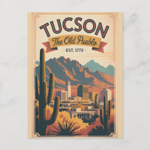 Cartes Pour Fêtes Annuelles Voyage Rétro à Tucson Arizona