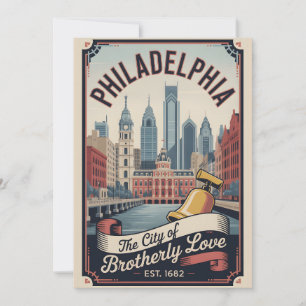 Cartes Pour Fêtes Annuelles Voyage Rétro Philadelphie Pennsylvanie