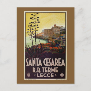 Cartes Pour Fêtes Annuelles Voyage vintage en Italie Père Noël Cesarea Terme L