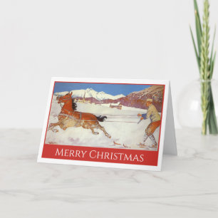Cartes Pour Fêtes Annuelles Voyage Vintage, Noël en Suisse en hiver