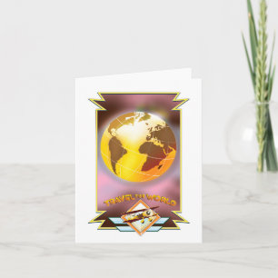 Cartes Pour Fêtes Annuelles Voyagez autour du Monde Globe Doré