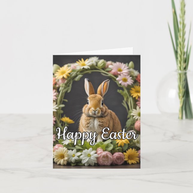 Cartes Pour Fêtes Annuelles Vraiment adorable Lapin de Pâques (Devant)