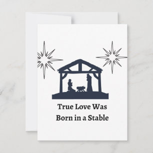 Cartes Pour Fêtes Annuelles Vraiment Amour est né dans une Stable sur un