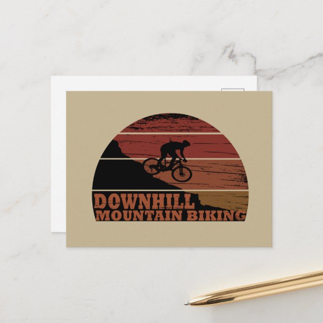 Cartes Pour Fêtes Annuelles VTT Downhill (Devant/Arrière en situation)
