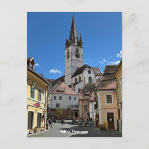 Cartes Pour Fêtes Annuelles Vue attrayante de Sibiu, Roumanie sur un