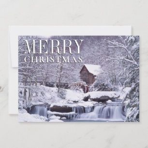 Cartes Pour Fêtes Annuelles Vue hivernale pittoresque de Glad Creek Grist Mill