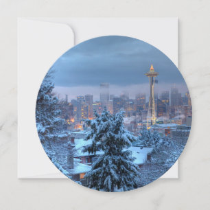 Cartes Pour Fêtes Annuelles Vue pittoresque de Snowy Seattle