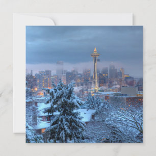 Cartes Pour Fêtes Annuelles Vue pittoresque de Snowy Seattle