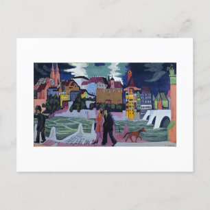 Cartes Pour Fêtes Annuelles Vue sur Bâle et le Rhin, Ernst Ludwig Kirchner