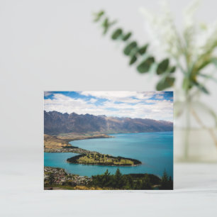 Cartes Pour Fêtes Annuelles Vue sur le lac Queenstown en Nouvelle-Zélande.