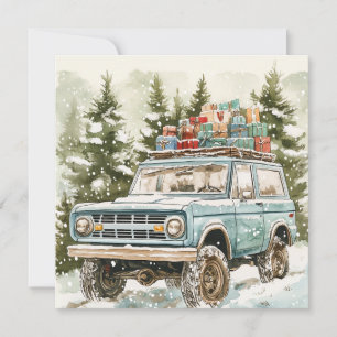 Cartes Pour Fêtes Annuelles VUS vintage avec cadeaux sur le plus haut ornement