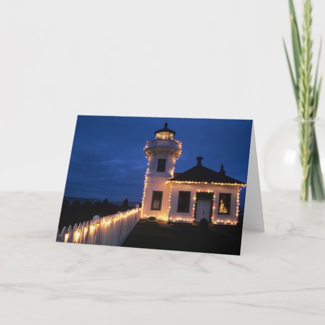 Cartes Pour Fêtes Annuelles WA, Mukilteo, le phare de Mukilteo, établi 2 (Devant)
