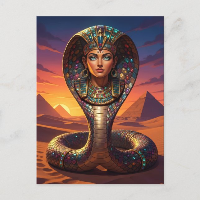Cartes Pour Fêtes Annuelles Wadjet – Egyptian Cobra Goddess´7 (Devant)