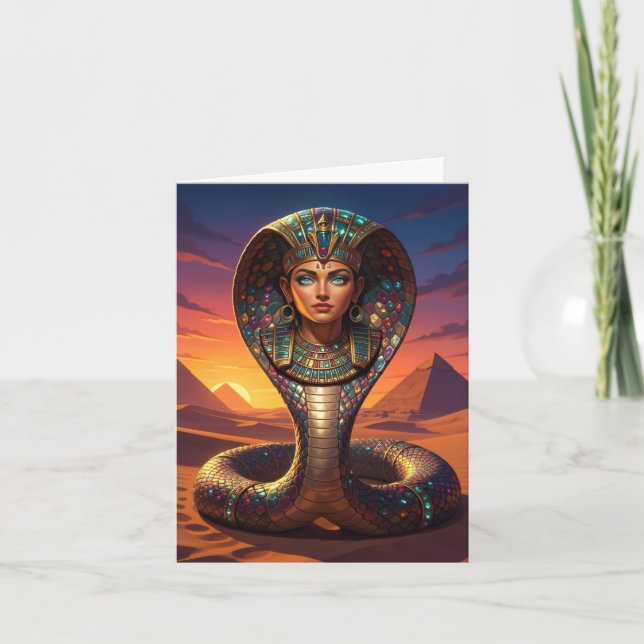 Cartes Pour Fêtes Annuelles Wadjet – Egyptian Cobra Goddess´7 (Devant)