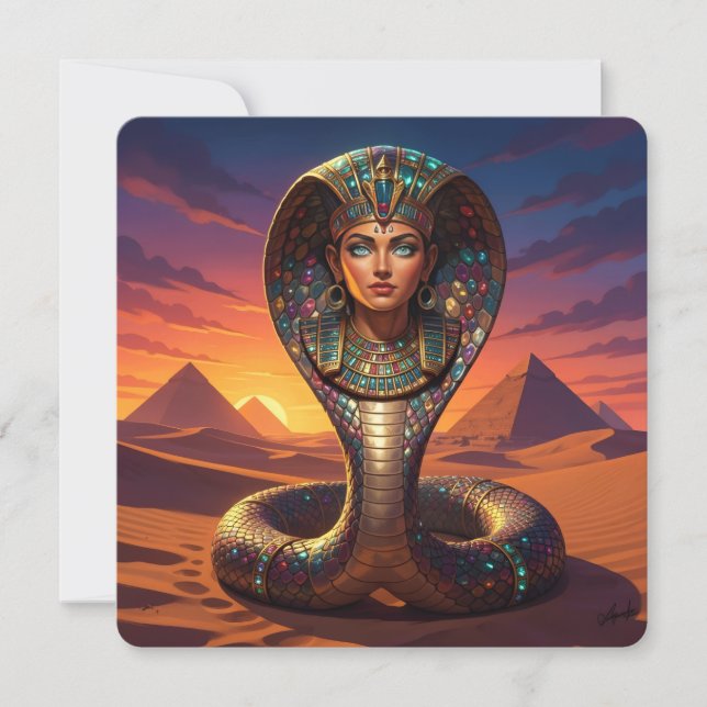Cartes Pour Fêtes Annuelles Wadjet – Egyptian Cobra Goddess´7 (Devant)