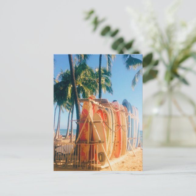 Cartes Pour Fêtes Annuelles Waikiki Beach Surboards (Debout devant)