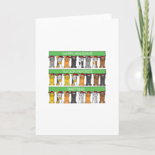 Cartes Pour Fêtes Annuelles Waitress Happy Holidays