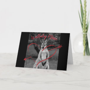 Cartes Pour Fêtes Annuelles Wallaby Mine Heart Valentine's Day Australia Card