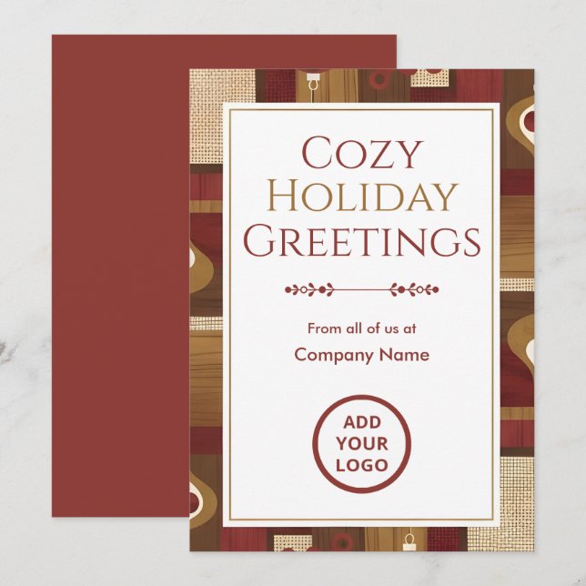 Cartes Pour Fêtes Annuelles Walnut & Cranberry Retro | Warm Texture Pack (Devant / Derrière)