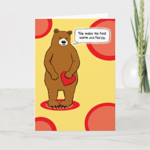 Cartes Pour Fêtes Annuelles Warm and Fuzzy Bear Valentine's Day Card