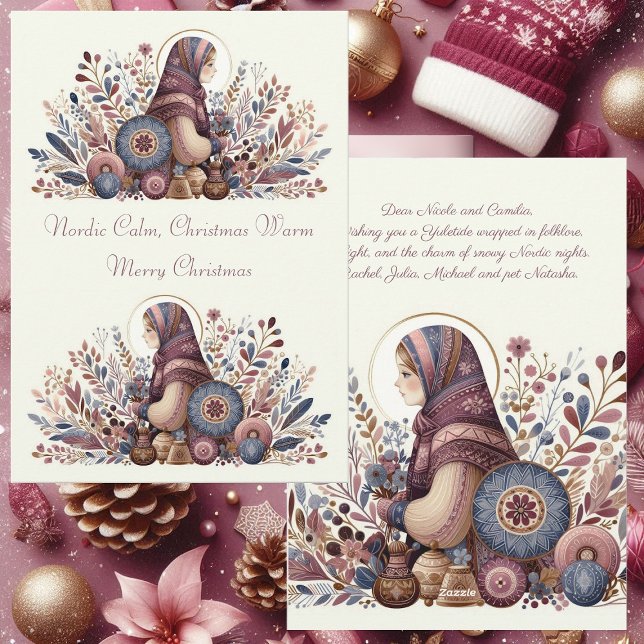 Cartes Pour Fêtes Annuelles Warm Nordic Christmas Tradition Folklore  (Warm Nordic Christmas Tradition Folklore Holiday Card)