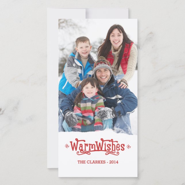 Cartes Pour Fêtes Annuelles Warm Wishes | Holiday Photo Card (Devant)