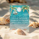 Cartes Pour Fêtes Annuelles Warmer Wonderland Tropical Beach Christmas<br><div class="desc">La carte de Noël à thème tropical comprend une plage au clair de lune avec coquillages et sable scintillant, palmiers et bateau naviguant dans la mer. Les paroles sont à l'air de "Winter Wonderland" mais avec une touche tropicale qui dit : "Seashells ring, écoutez-vous ? — Sur la plage, le...</div>